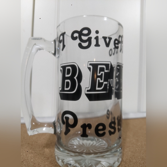 Give Into Beer Pressure Beer Stein | Thick Glass Beer - Picture 5 of 6